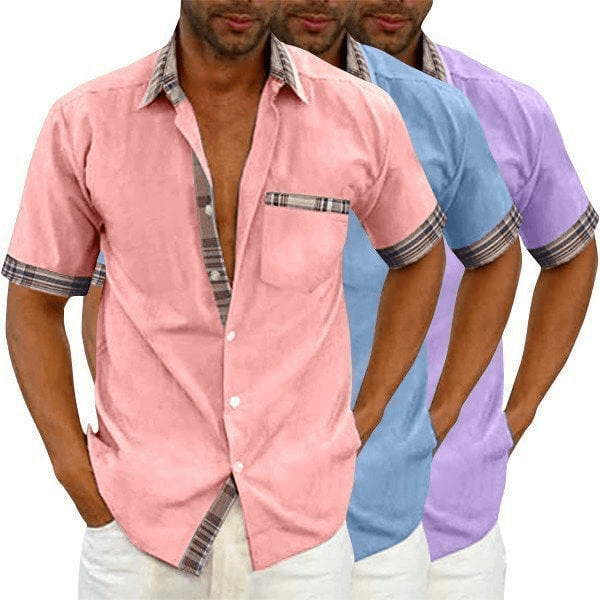 🔥 Last Day Promotion 49% OFF 🔥Men's Casual Plaid Collar Button Summer  Shirt