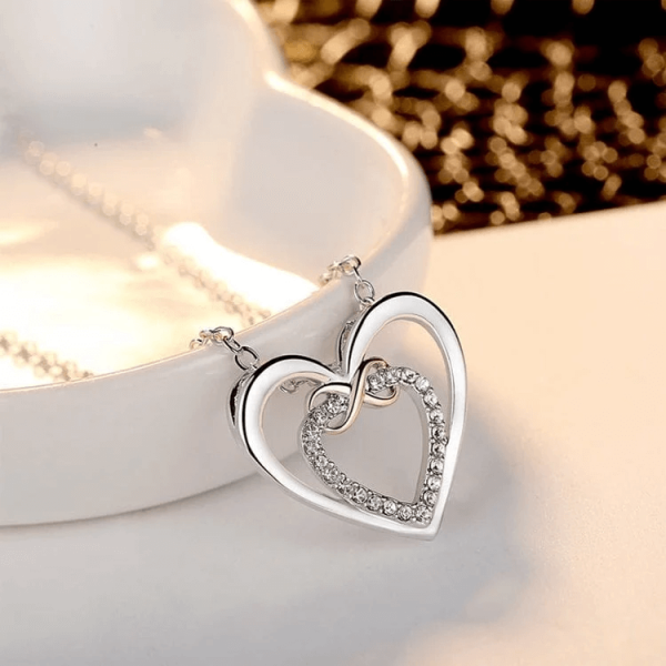 For Granddaughter - Always Keep Me in Your Heart for You are Always in Mine Two hearts Infinity Necklace